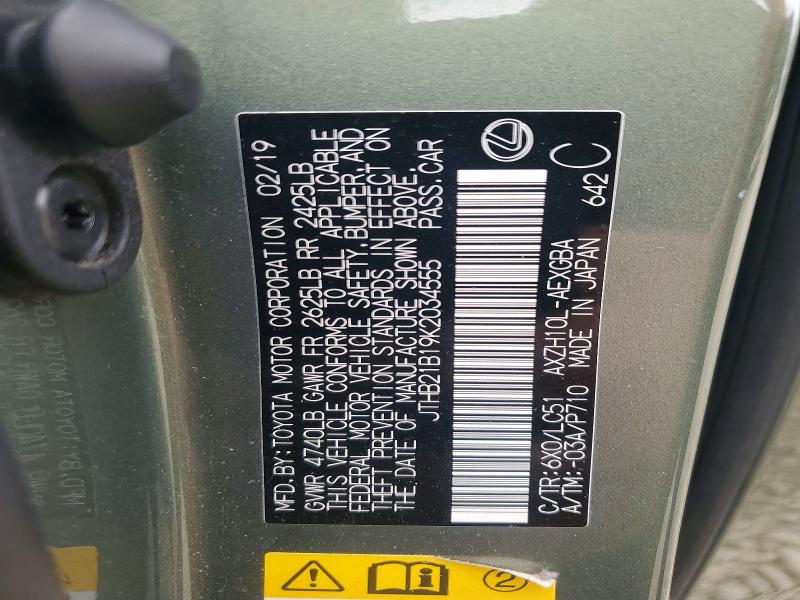 Продажа на аукционе авто 2019 Lexus Es, vin: JTHB21B19K2034555, номер лота: 50757206