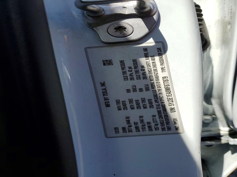2021 Tesla Model 3 მანქანა იყიდება აუქციონზე, vin: 5YJ3E1EA8MF877879, აუქციონის ნომერი: 51866946