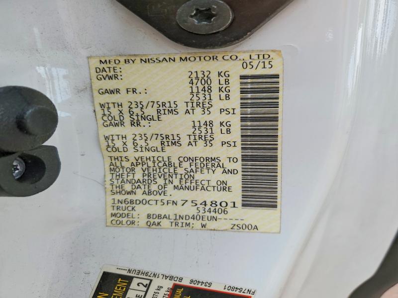 Продажа на аукционе авто 2015 Nissan Frontier, vin: 1N6BD0CT5FN754801, номер лота: 48539386