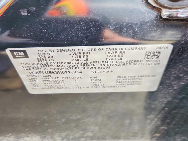 49166206 :رقم المزاد ، 2GKFLUEK8H6116914 vin ، 2017 Gmc Terrain مزاد بيع