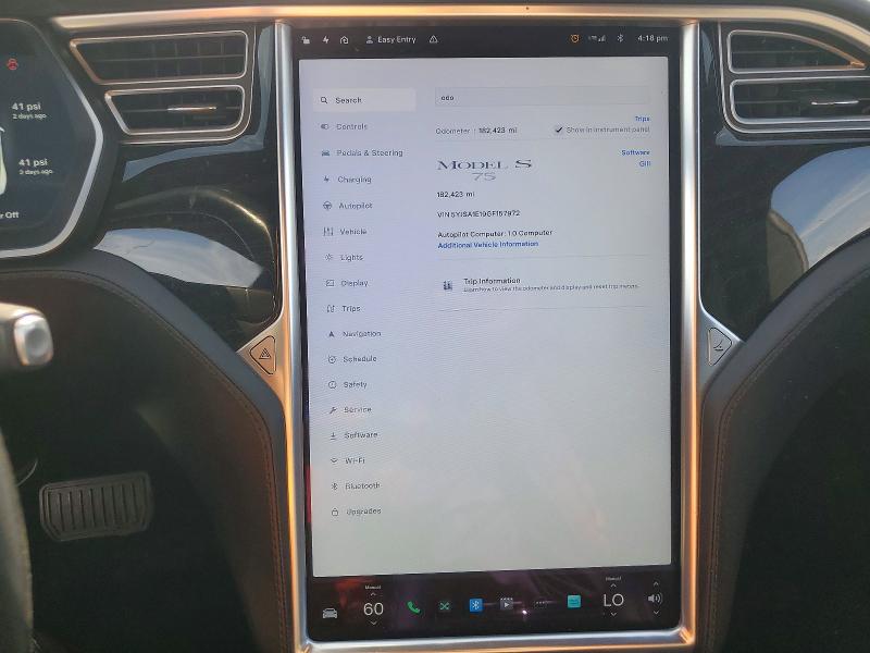 49343306 :رقم المزاد ، 5YJSA1E19GF157972 vin ، 2016 Tesla Model S مزاد بيع