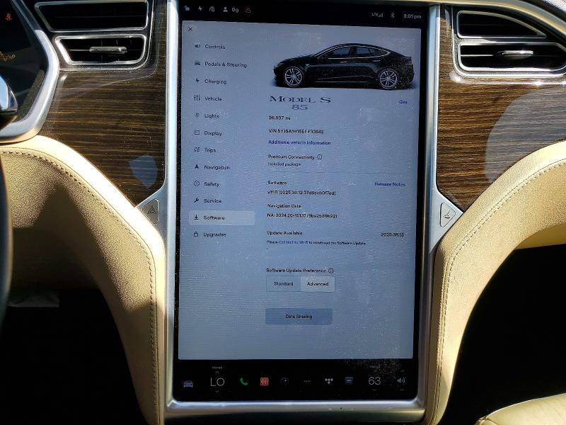 50810206 :رقم المزاد ، 5YJSA1H15EFP33842 vin ، 2014 Tesla Model S مزاد بيع