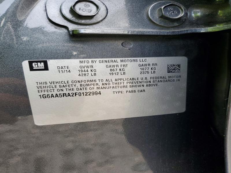 2015 Cadillac Ats მანქანა იყიდება აუქციონზე, vin: 1G6AA5RA2F0122994, აუქციონის ნომერი: 48490136