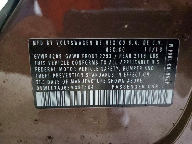51607446 :رقم المزاد ، 3VWLL7AJ6EM391404 vin ، 2014 Volkswagen Jetta مزاد بيع