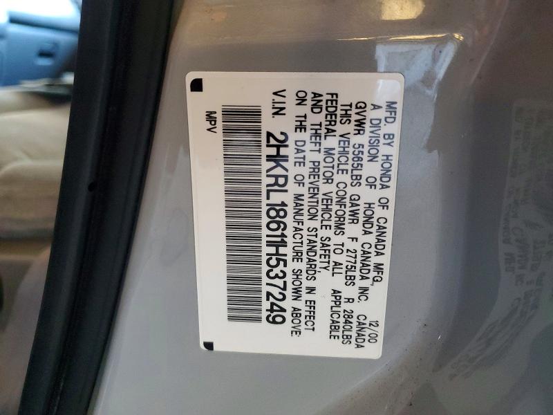 Aukcja sprzedaży 2001 Honda Odyssey, vin: 2HKRL18611H537249, numer aukcji: 48696306