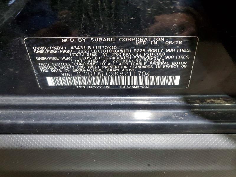 Продажа на аукционе авто 2019 Subaru Crosstrek, vin: JF2GTAEC9K8211704, номер лота: 49145416