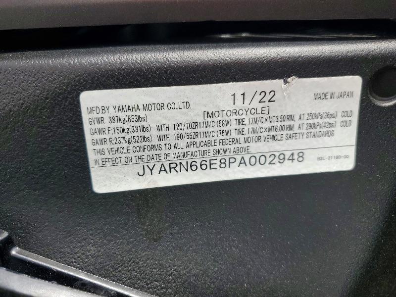 Aukcja sprzedaży 2023 Yamaha Yzfr1, vin: JYARN66E8PA002948, numer aukcji: 50561286