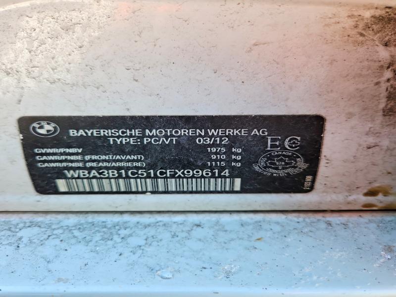Aukcja sprzedaży 2012 Bmw 320, vin: WBA3B1C51CFX99614, numer aukcji: 48248896