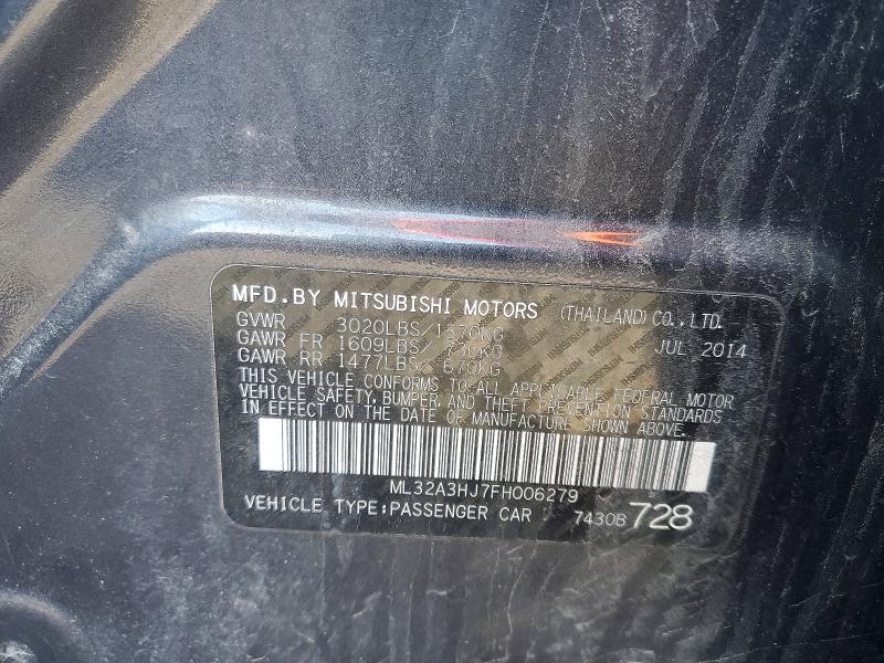 Продаж на аукціоні авто 2015 Mitsubishi Mirage, vin: ML32A3HJ7FH006279, номер лоту: 50292296