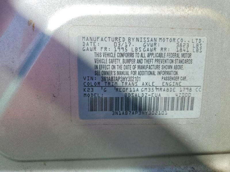 Aukcja sprzedaży 2017 Nissan Sentra, vin: 3N1AB7AP3HY302101, numer aukcji: 50429766