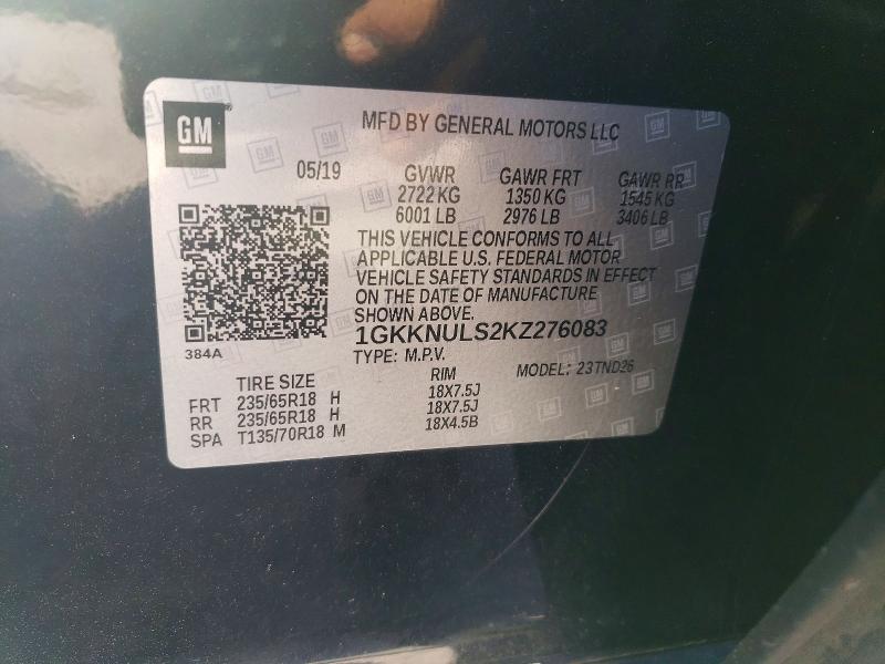 Продажа на аукционе авто 2019 Gmc Acadia, vin: 1GKKNULS2KZ276083, номер лота: 49342016