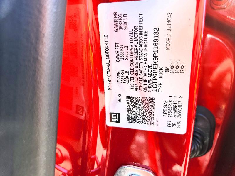 2023 Gmc Canyon მანქანა იყიდება აუქციონზე, vin: 1GTP6BEK9P1169182, აუქციონის ნომერი: 50622766