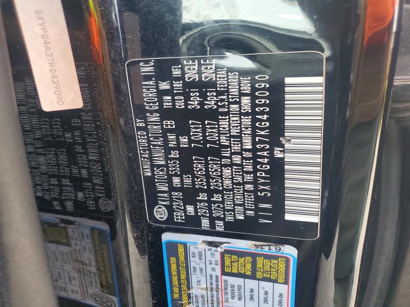 Продажа на аукционе авто 2019 Kia Sorento, vin: 5XYPG4A37KG439090, номер лота: 49476966