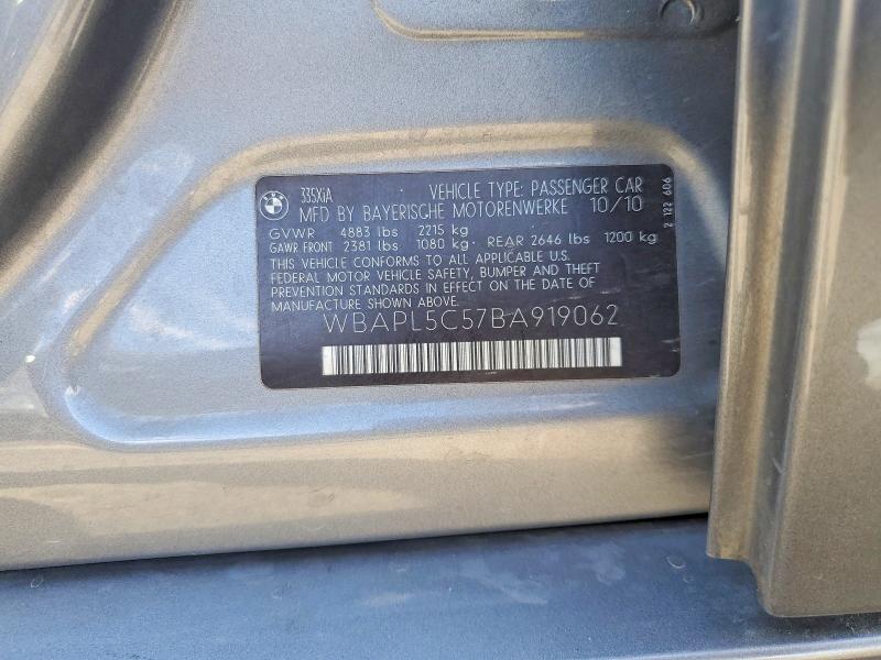 Aukcja sprzedaży 2011 Bmw 335, vin: WBAPL5C57BA919062, numer aukcji: 49809026