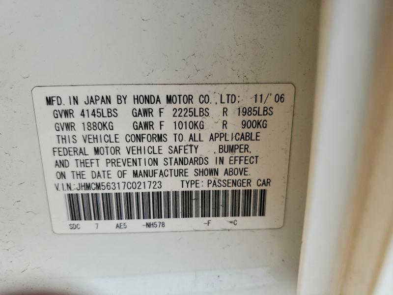 49705786 :رقم المزاد ، JHMCM56317C021723 vin ، 2007 Honda Accord مزاد بيع