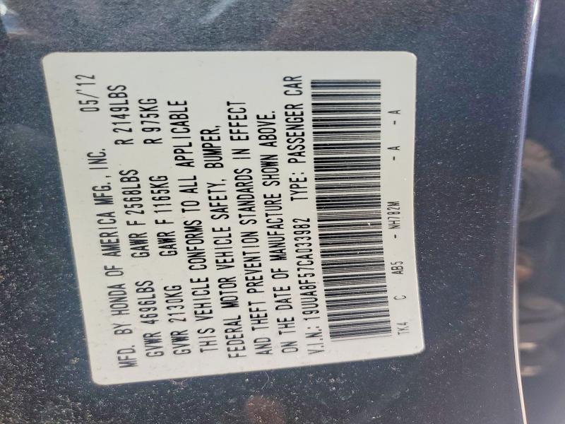 Aukcja sprzedaży 2012 Acura Tl, vin: 19UUA8F57CA033982, numer aukcji: 48051346