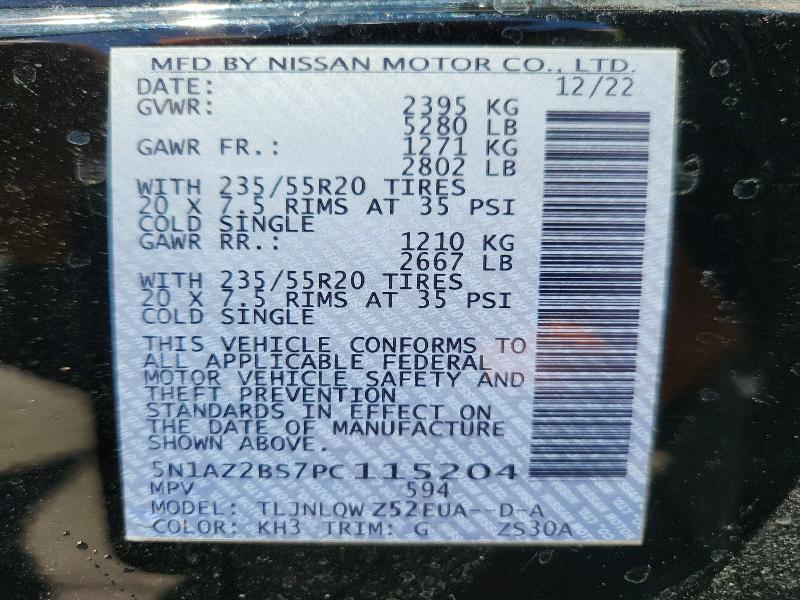 Продаж на аукціоні авто 2023 Nissan Murano, vin: 5N1AZ2BS7PC115204, номер лоту: 50152296