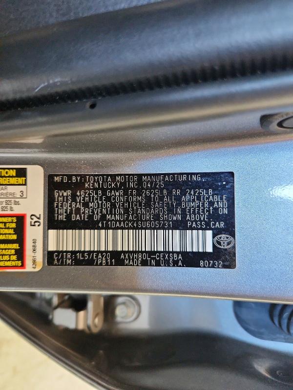 2025 Toyota Camry მანქანა იყიდება აუქციონზე, vin: 4T1DAACK4SU605731, აუქციონის ნომერი: 48749436