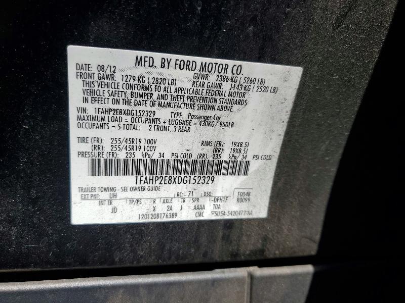 Продажа на аукционе авто 2013 Ford Taurus, vin: 1FAHP2E8XDG152329, номер лота: 50494746