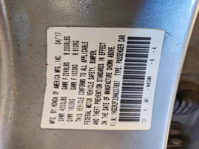 2017 Honda Accord მანქანა იყიდება აუქციონზე, vin: 1HGCR2F30HA207897, აუქციონის ნომერი: 50962576