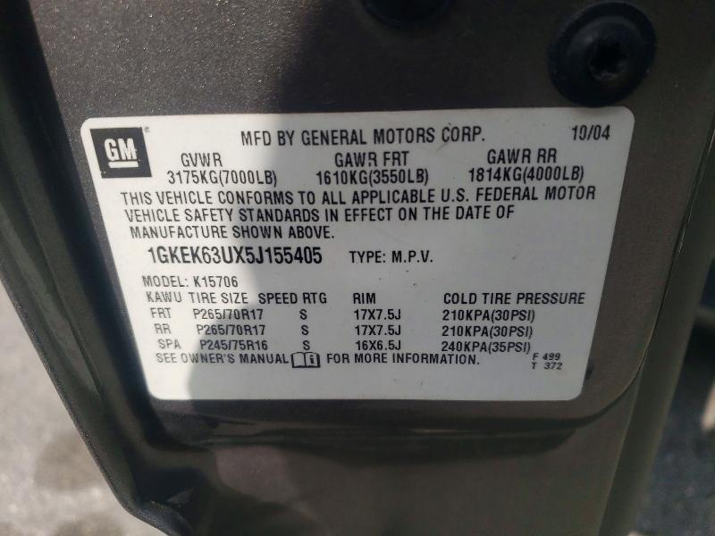 2005 Gmc Yukon მანქანა იყიდება აუქციონზე, vin: 1GKEK63UX5J155405, აუქციონის ნომერი: 50394686