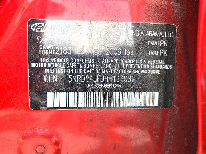 Продаж на аукціоні авто 2017 Hyundai Elantra, vin: 5NPD84LF9HH133081, номер лоту: 50509736