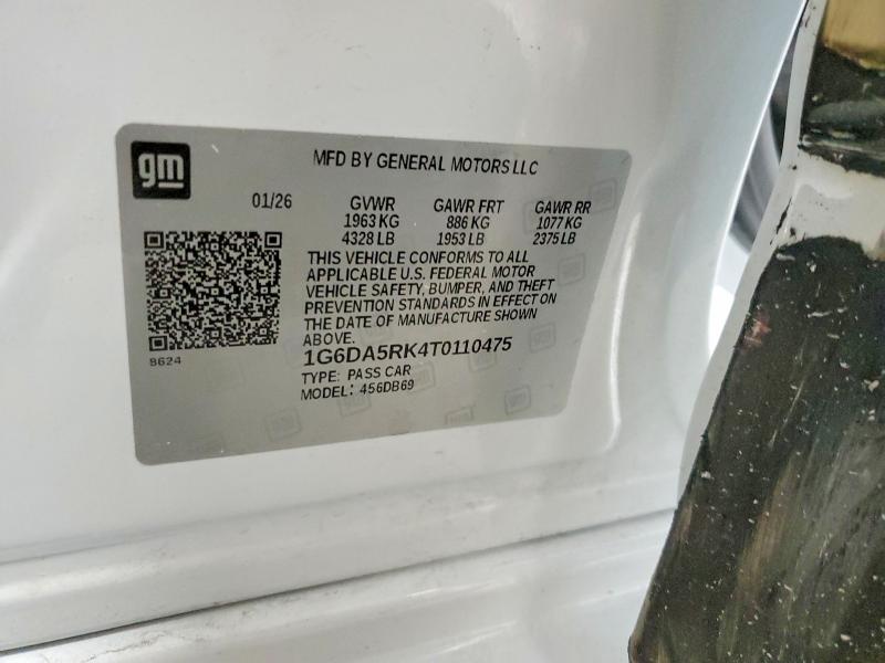 2026 Cadillac Ct4 მანქანა იყიდება აუქციონზე, vin: 1G6DA5RK4T0110475, აუქციონის ნომერი: 51355726