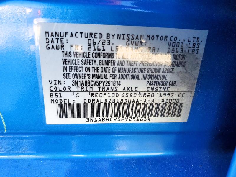 Продажа на аукционе авто 2023 Nissan Sentra, vin: 3N1AB8CV5PY291814, номер лота: 49621406