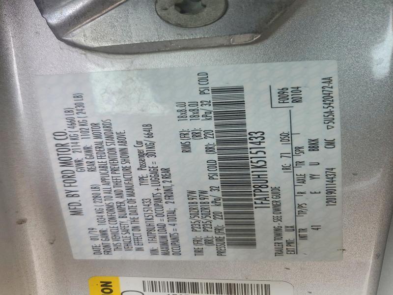 Aukcja sprzedaży 2019 Ford Mustang, vin: 1FATP8UH1K5151433, numer aukcji: 49827876