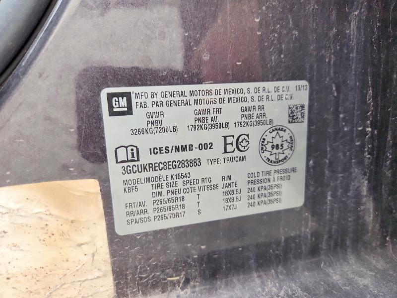 2014 Chevrolet Silverado მანქანა იყიდება აუქციონზე, vin: 3GCUKREC8EG283883, აუქციონის ნომერი: 49677616