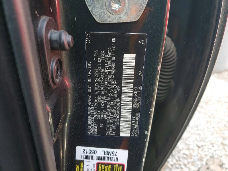 2008 Toyota Sequoia მანქანა იყიდება აუქციონზე, vin: 5TDZY68A88S009795, აუქციონის ნომერი: 50995856