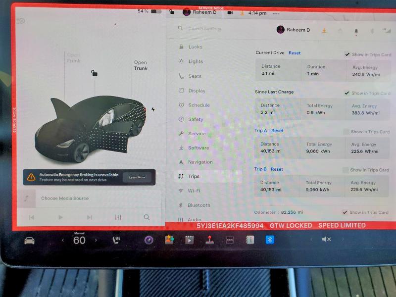 50545056 :رقم المزاد ، 5YJ3E1EA2KF485994 vin ، 2019 Tesla Model 3 مزاد بيع