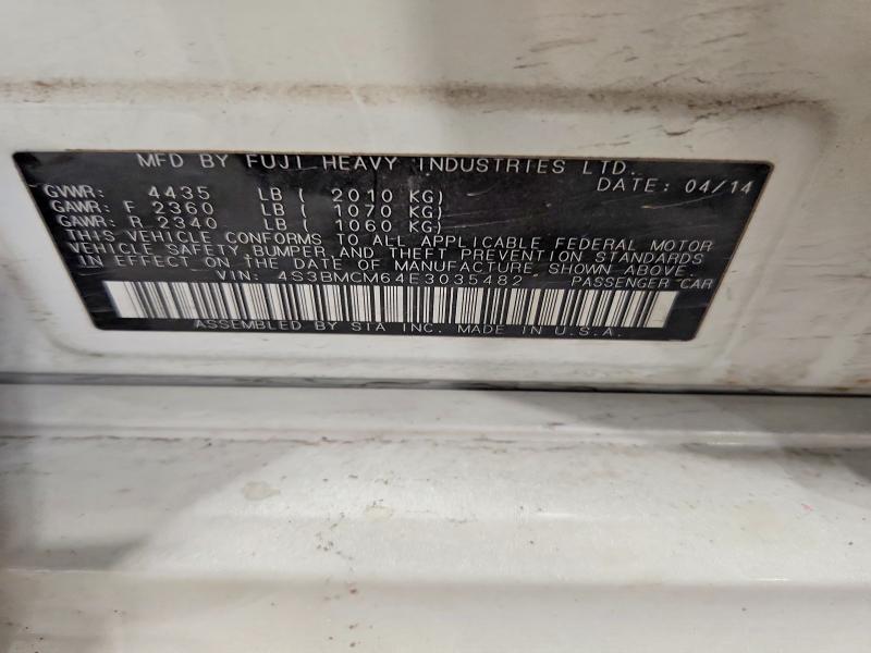 2014 Subaru Legacy მანქანა იყიდება აუქციონზე, vin: 4S3BMCM64E3035482, აუქციონის ნომერი: 49337306