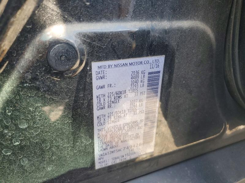 Aukcja sprzedaży 2017 Nissan Rogue, vin: 5N1AT2MT5HC749426, numer aukcji: 50050216