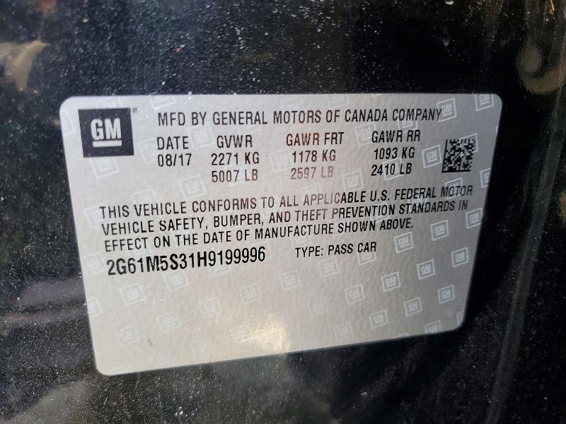 51212886 :رقم المزاد ، 2G61M5S31H9199996 vin ، 2017 Cadillac Xts مزاد بيع