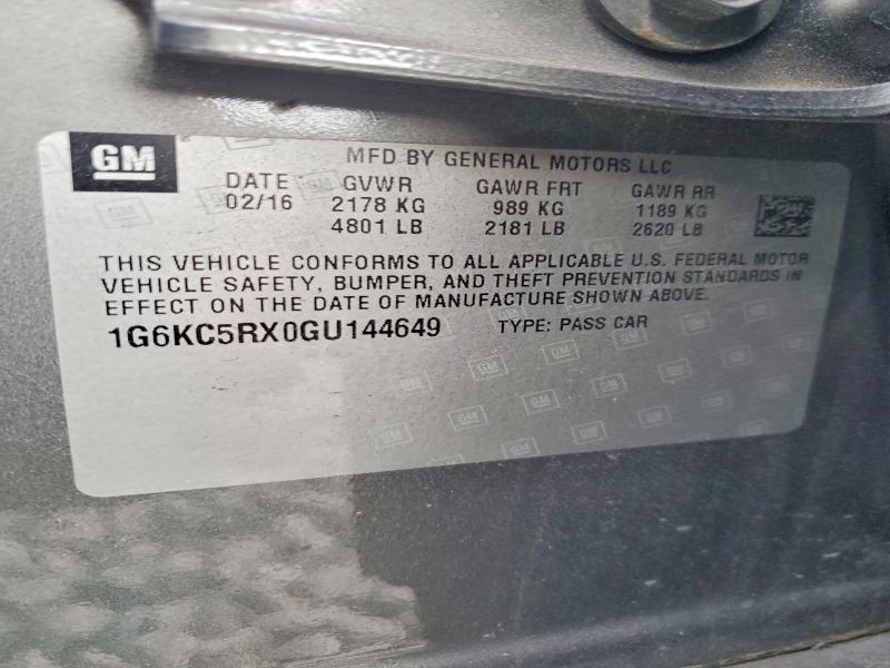 Продаж на аукціоні авто 2016 Cadillac Ct6, vin: 1G6KC5RX0GU144649, номер лоту: 49941016