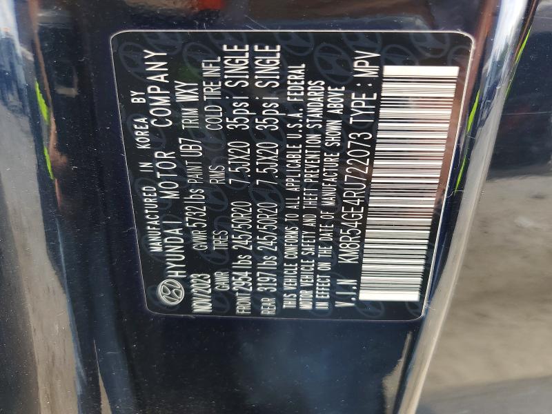 2024 Hyundai Palisade მანქანა იყიდება აუქციონზე, vin: KM8R54GE4RU722073, აუქციონის ნომერი: 50312216