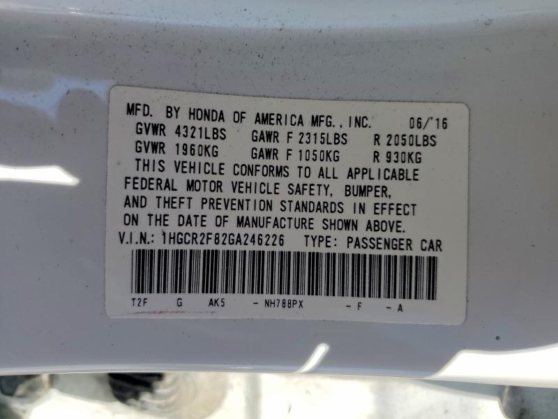 Aukcja sprzedaży 2016 Honda Accord, vin: 1HGCR2F82GA246226, numer aukcji: 51590126