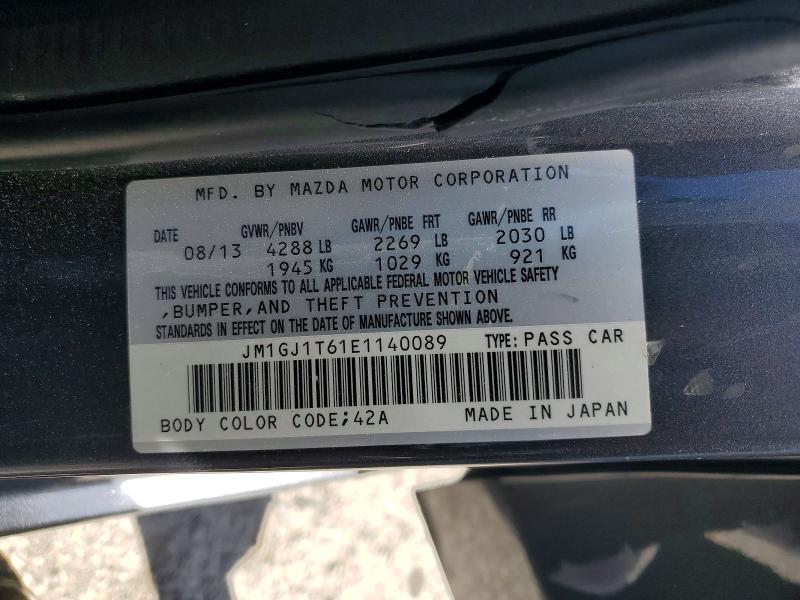 Aukcja sprzedaży 2014 Mazda 6, vin: JM1GJ1T61E1140089, numer aukcji: 51377206