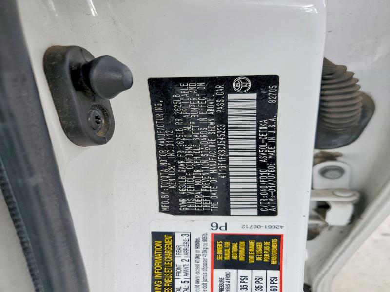 Aukcja sprzedaży 2012 Toyota Camry, vin: 4T1BF1FK8CU545233, numer aukcji: 51187866