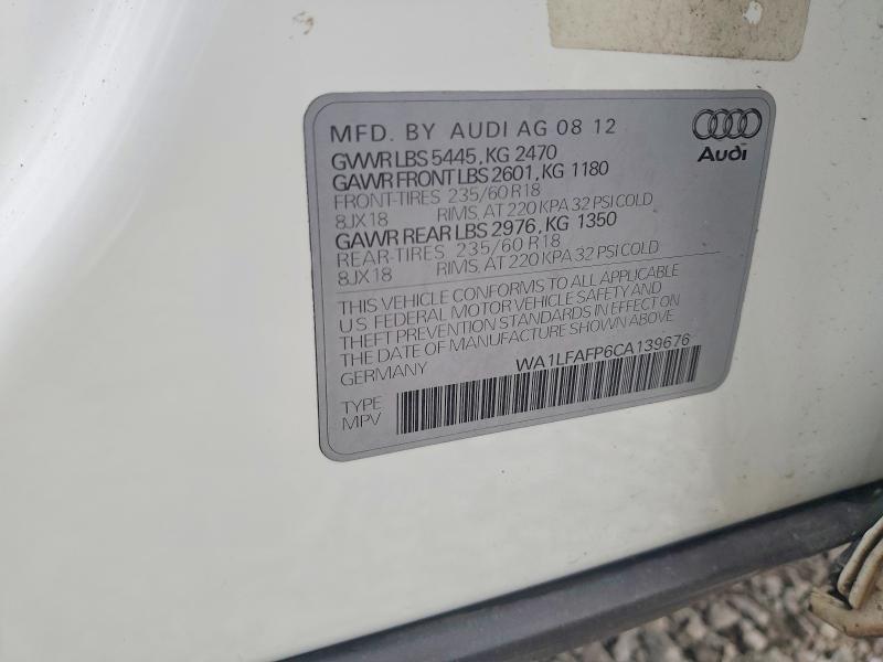 Продажа на аукционе авто 2012 Audi Q5, vin: WA1LFAFP6CA139676, номер лота: 48593976