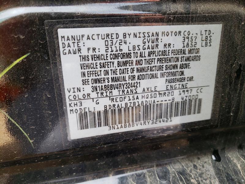Aukcja sprzedaży 2024 Nissan Sentra, vin: 3N1AB8BV4RY324421, numer aukcji: 48485986