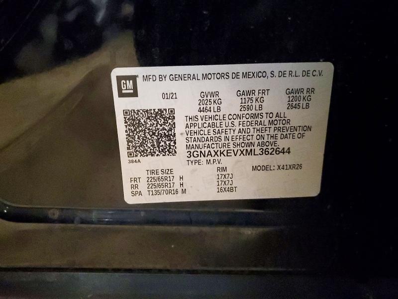 Продажа на аукционе авто 2021 Chevrolet Equinox, vin: 3GNAXKEVXML362644, номер лота: 50384106