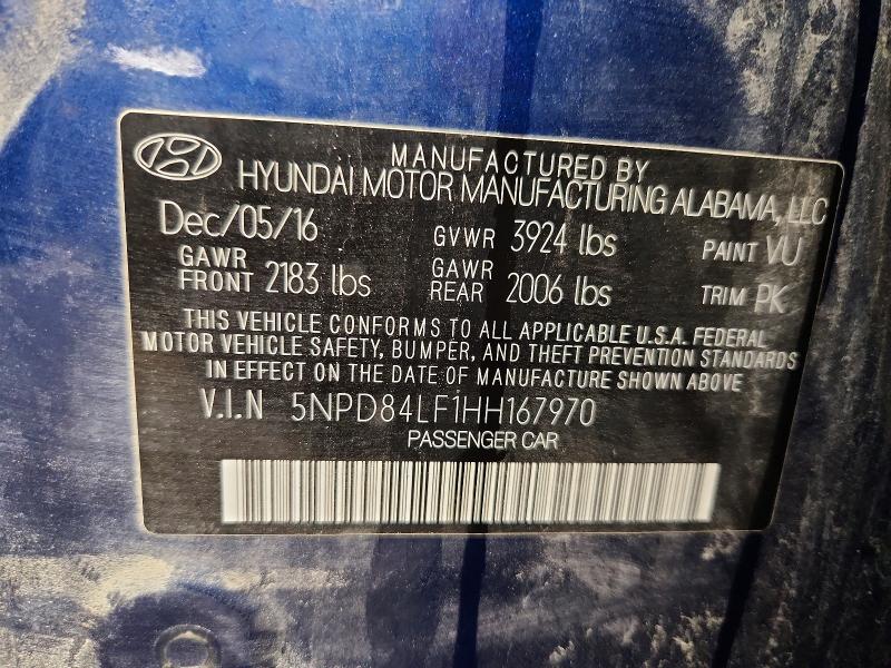 Продажа на аукционе авто 2017 Hyundai Elantra, vin: 5NPD84LF1HH167970, номер лота: 51443126