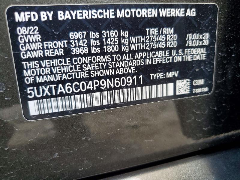 Продаж на аукціоні авто 2023 Bmw X5, vin: 5UXTA6C04P9N60911, номер лоту: 48467596