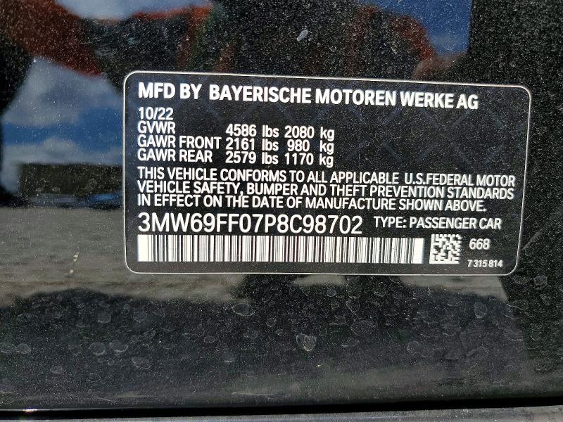 Продажа на аукционе авто 2023 Bmw 330i, vin: 3MW69FF07P8C98702, номер лота: 51351836