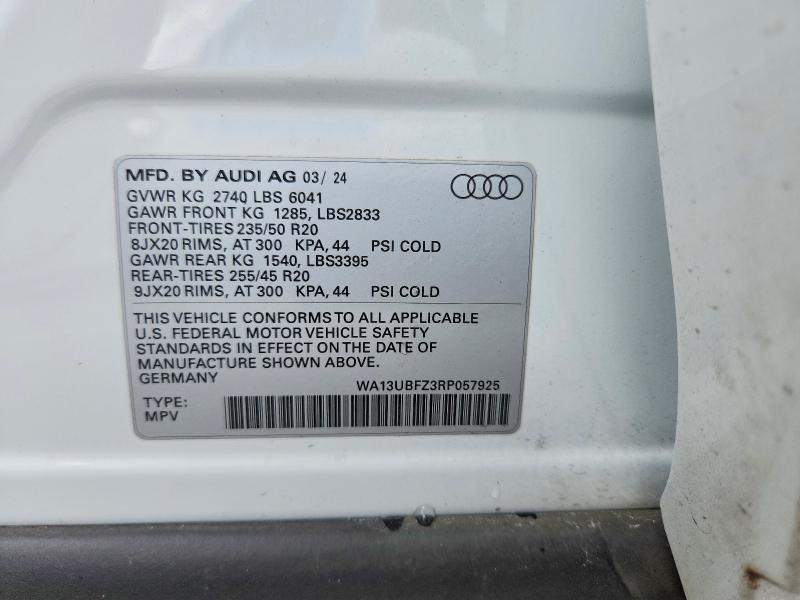 Продажа на аукционе авто 2024 Audi Q4 E-tron, vin: WA13UBFZ3RP057925, номер лота: 49658006