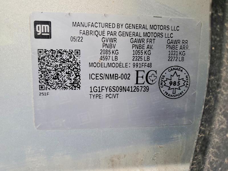 Aukcja sprzedaży 2022 Chevrolet Bolt Euv, vin: 1G1FY6S09N4126739, numer aukcji: 50478536
