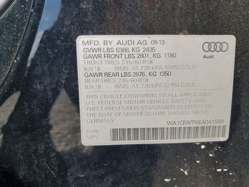 Продаж на аукціоні авто 2014 Audi Q5, vin: WA1CFAFP8EA041588, номер лоту: 51954966