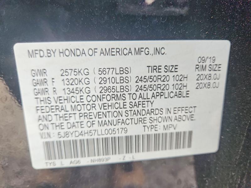 Продажа на аукционе авто 2020 Acura Mdx, vin: 5J8YD4H57LL005179, номер лота: 48215036